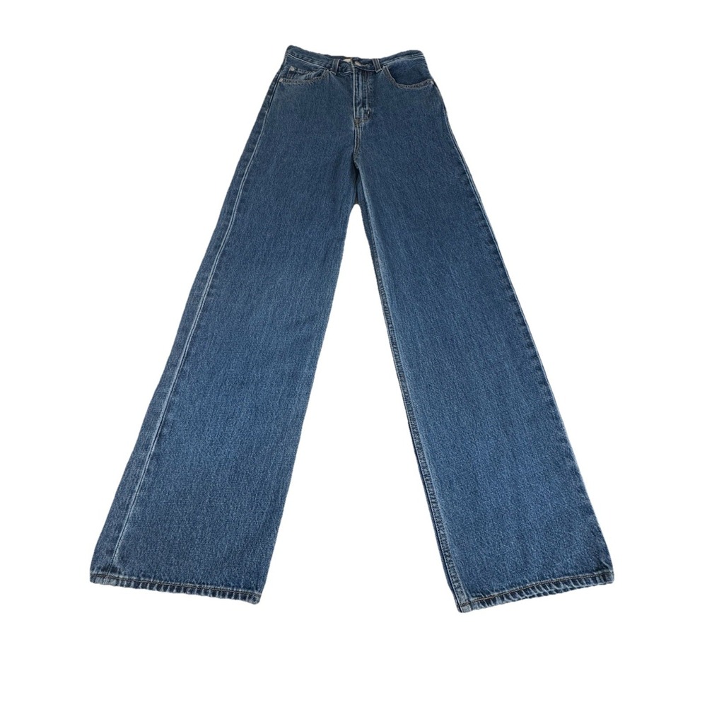 Levi's Premium High Loose Blue Denim Jeans Button Zip 5-Pocket Size 25 Big E